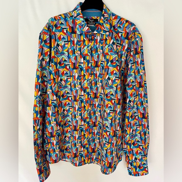 Mizumi Couture modern fit Colorful button down Shirt NWT - Picture 7 of 15